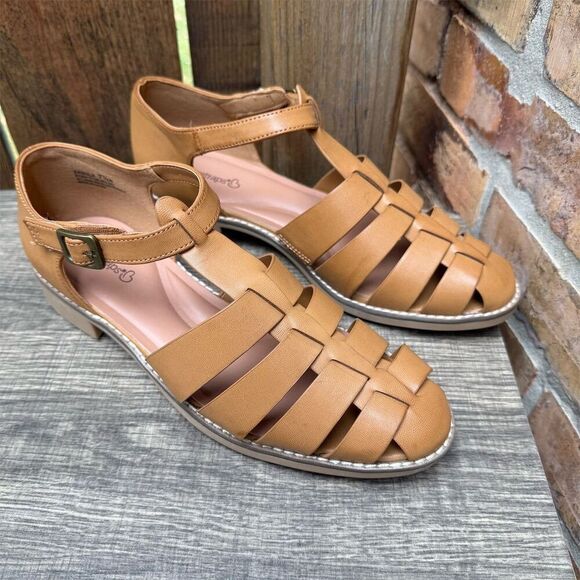 Baretraps Women's Fisherman Flat Sandals Tan Size 7.5M Casual Leather - Picture 11 of 11